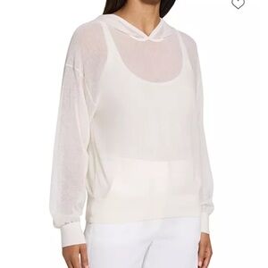 New Theory Cream Blouson Hoodie